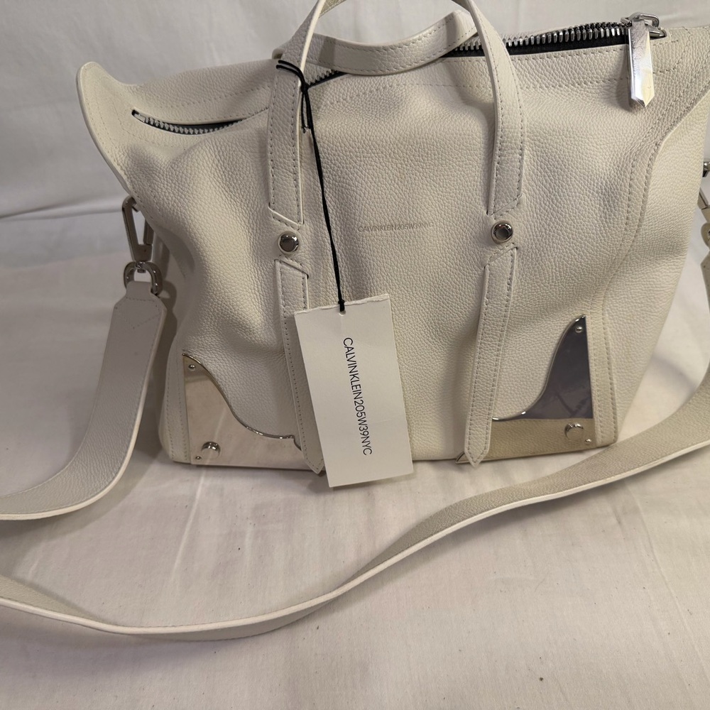 Calvin Klein 295W39NYC White Women's Bag medium pebble bag with strap Raf Simons